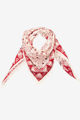 Alecia Tryckt kashmir- och ullscarf