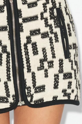 Arono kort kjol i bomullsjacquard
