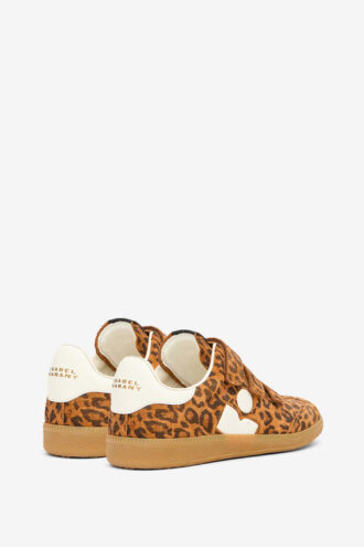 Beth låga sneakers i tryckt mocka, kalvskinn