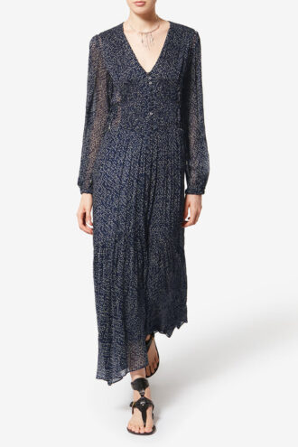 Briane lång muslindress med tryck Briane lång muslindress med tryck