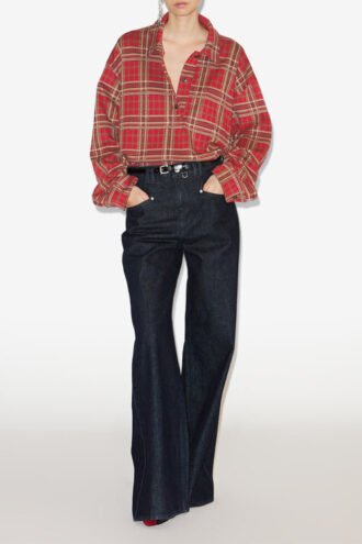 Bruna rutig blus