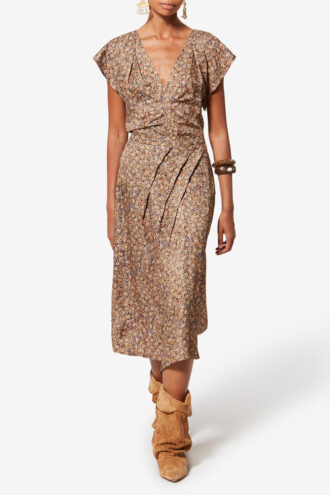 Cacia underskjol i blommig silkesjacquard
