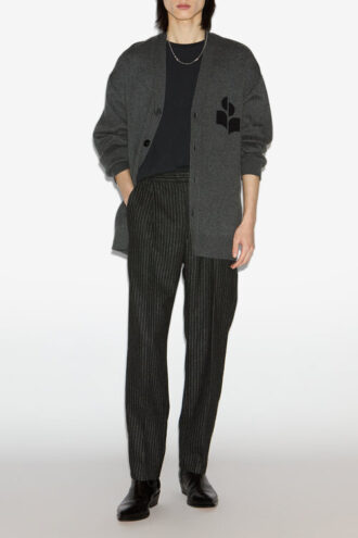 Curtis cardigan i ull och bomull med logotyp