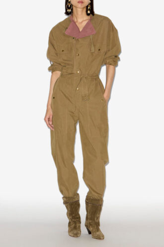 Dahona tvåfärgad jumpsuit i krispig bomull