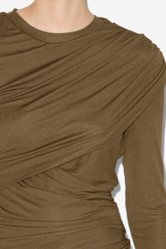 Denise kort draperad jerseyklänning
