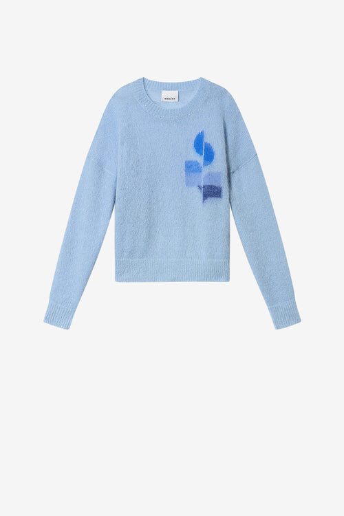 Drany tvåfärgad mohairtröja med logotyp Drany tvåfärgad mohairtröja med logotyp