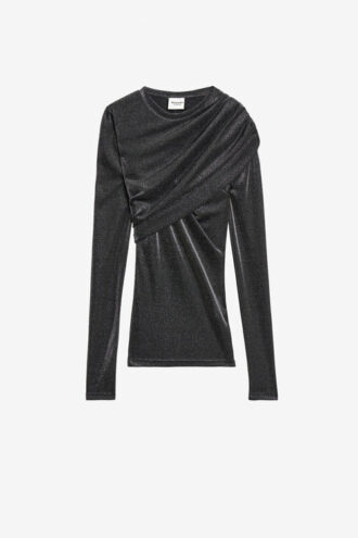 Dressi draperad lurex-jerseyblus