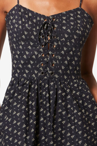 Dryna Strappy Printed Organic Cotton Dress