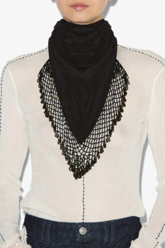 Ezane Silkes- och virkad scarf
