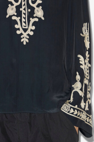 Falonne broderad crepe-blus