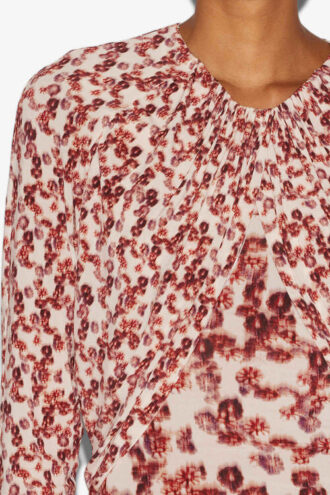 Gaetane Draped Printed Jersey Top Gaetane Draped Printed Jersey Top