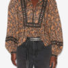 Gayle-blus i tryckt bomullsvoile Gayle-blus i tryckt bomullsvoile