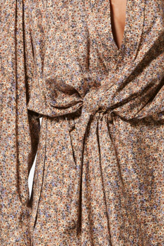 Harmony blommig skjortklänning i silkesjacquard