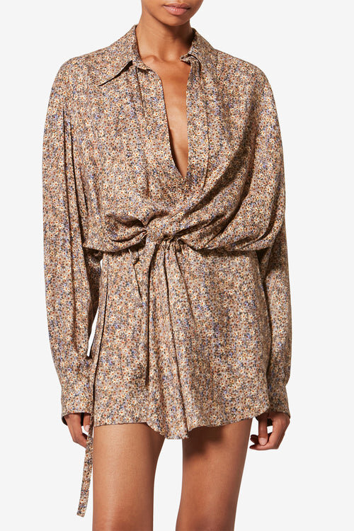 Harmony blommig skjortklänning i silkesjacquard Harmony blommig skjortklänning i silkesjacquard