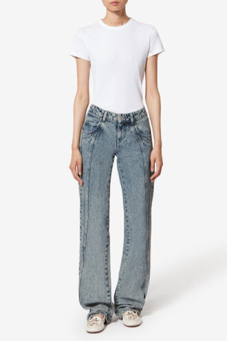 Jaylis tvättade bootcut-jeans i denim