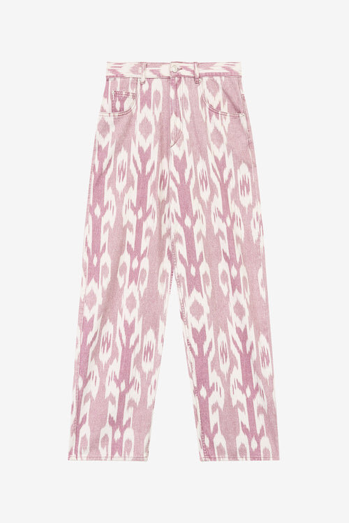 Joanny Loose Fit Denim Ikat Print Jeans Joanny Loose Fit Denim Ikat Print Jeans