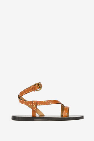 Jopee platta sandaler i läder med nitar