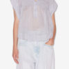Leaza plisserad bomullsvoile-top Leaza plisserad bomullsvoile-top