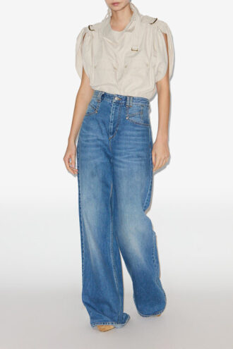 Lemony högmidjade jeans med lös passform