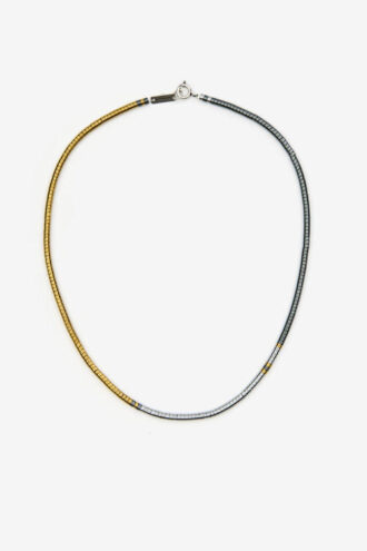Lenno Halsband i natursten och mässing