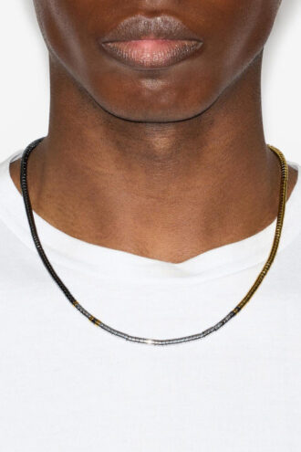 Lenno Halsband i natursten och mässing