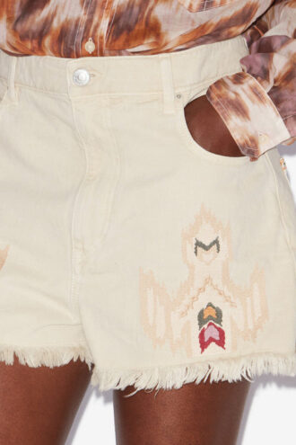 Lesia korta broderade jeansshorts