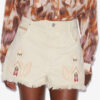 Lesia korta broderade jeansshorts Lesia korta broderade jeansshorts
