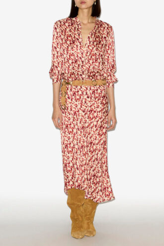 Lisanne mönstrad jacquard midi-kjol