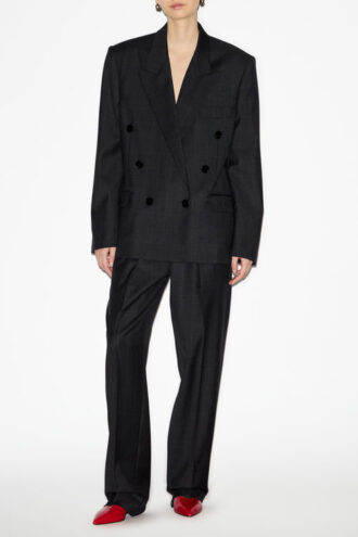Liska Plisserade Glen Plaid-byxor i ull Liska Plisserade Glen Plaid-byxor i ull