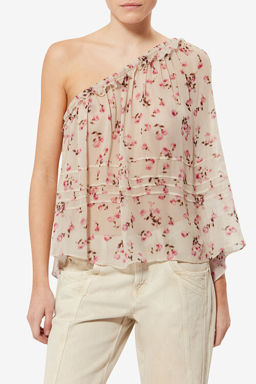 Loeva Asymmetrisk tryckt muslintopp Loeva Asymmetrisk tryckt muslintopp