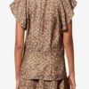 Lonea draperad blommig jacquardtop i siden Lonea draperad blommig jacquardtop i siden
