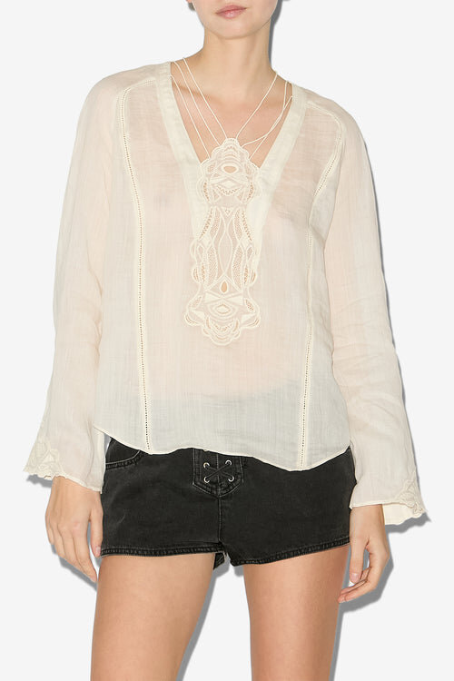Luna broderad ramieblus Luna broderad ramieblus