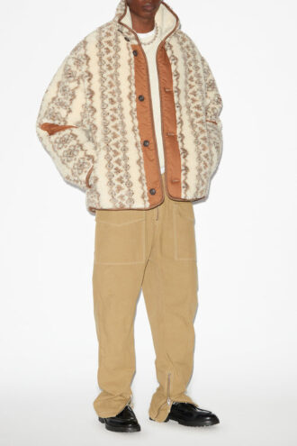 Madeo Vändbar tryckt shearling-kapp