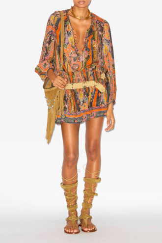 Maelly tryckta silkeshorts