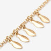 Metallarmband med glänsande blad och hängen