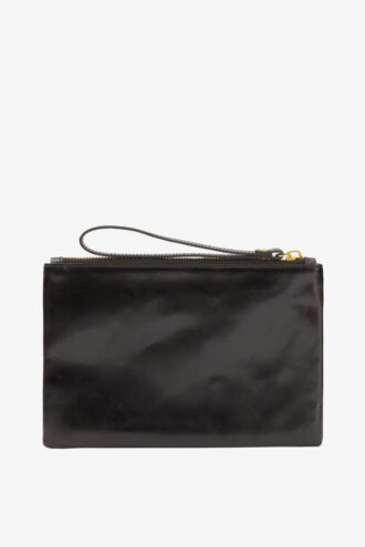 Mino glänsande läderclutch