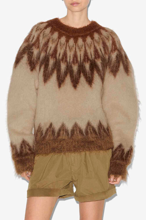 Natania Mohair Fair Isle-mönstrad tröja Natania Mohair Fair Isle-mönstrad tröja