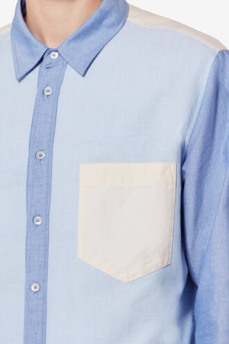 Nathael Patchwork Oxfordskjorta i bomull