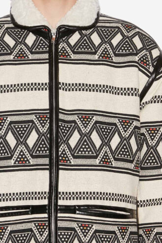 Nelkis jacka med grafiskt mönster i jacquard