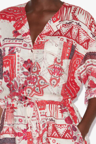 Niely Playsuit i tryckt bomullsvoile