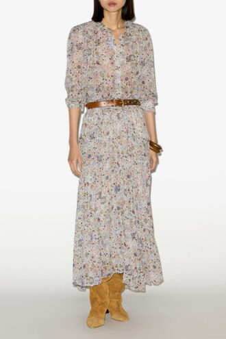 Noeline tryckt crepe-blus
