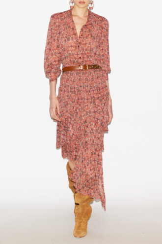 Noeline tryckt crepe-blus