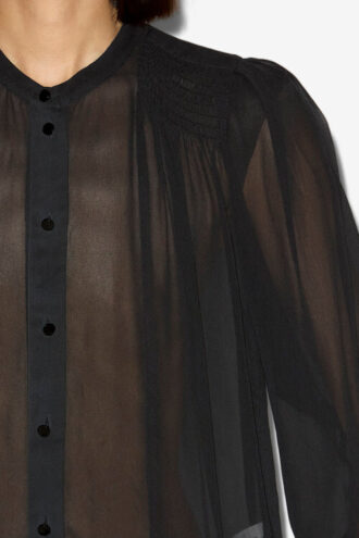 Noeline tryckt crepe-blus
