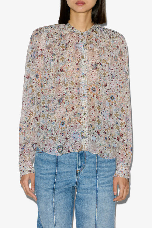Noeline tryckt crepe-blus Noeline tryckt crepe-blus