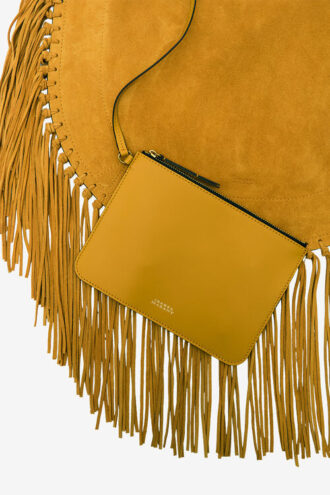 Oskan Hobo Soft Fringed Suede Calfskin Leather Handbag