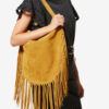 Oskan Hobo Soft Fringed Suede Calfskin Leather Handbag Oskan Hobo Soft Fringed Suede Calfskin Leather Handbag