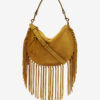 Oskan Hobo Zip Fringed Suede Calfskin Leather Handbag Oskan Hobo Zip Fringed Suede Calfskin Leather Handbag
