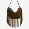 Oskan Hobo Zip Fringed Suede Calfskin Leather Handbag Oskan Hobo Zip Fringed Suede Calfskin Leather Handbag