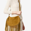 Oskan Hobo Zip Fringed Suede Calfskin Leather Handbag Oskan Hobo Zip Fringed Suede Calfskin Leather Handbag