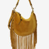 Oskan Hobo Zip Fringed Suede Calfskin Leather Handbag Oskan Hobo Zip Fringed Suede Calfskin Leather Handbag